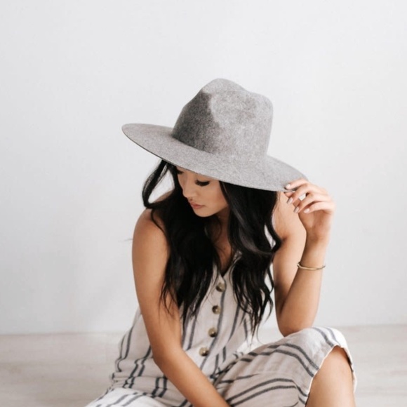 GIGI PIP Scottie Wide Brim Fedora Hat Gray Australian Wool Felt S/M (57) - Picture 1 of 8